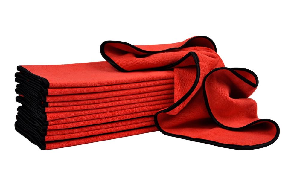 3 pk. 16"x24" Detailers Preference 390 GSM Microfiber Towel (Red)