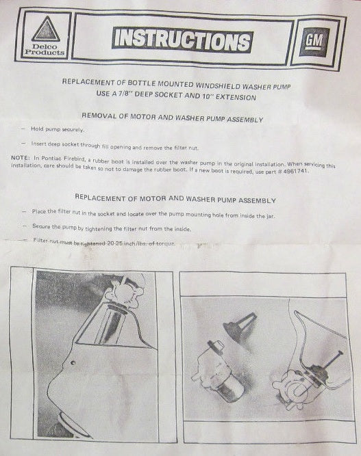 75-91 Corvette Washer Jar Filter Nut