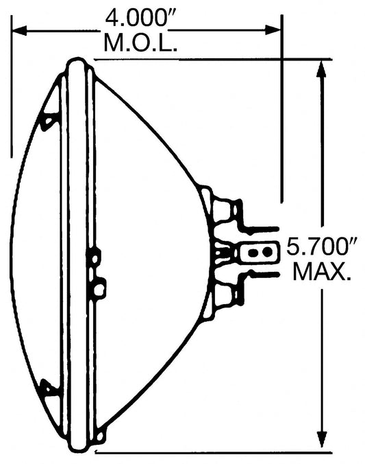 58-82 Corvette "A" Capsule Headlight Bulb Assembly 3938AC