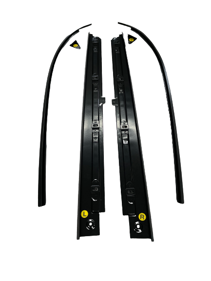 79-82 Corvette 6 pc T-Top Trim Set Black powdercoat