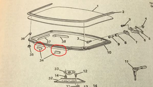 84-96 C4 Corvette Roof Panel Front Anti Squeak Pads pr.