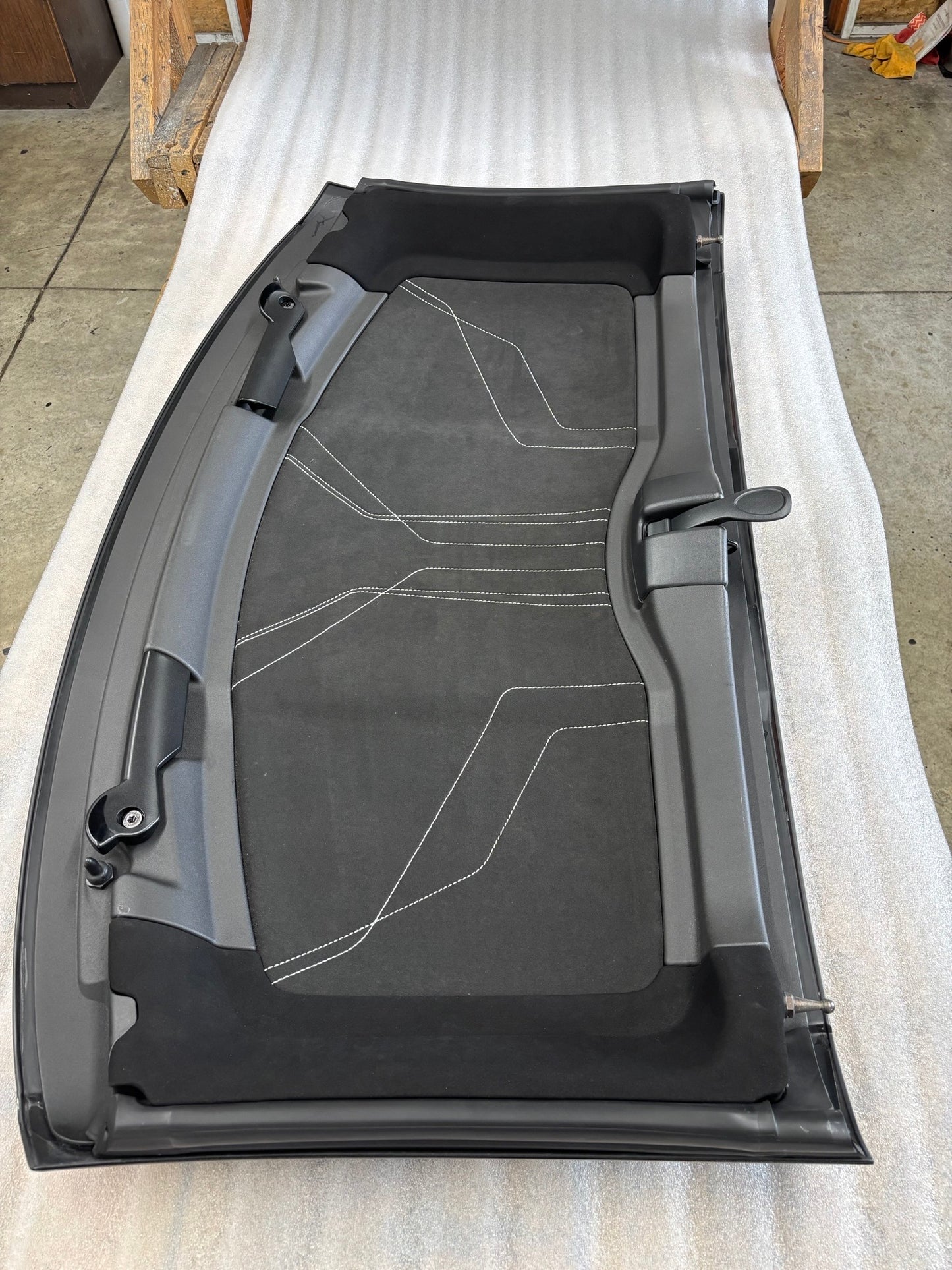 C8 Black Corvette Roof Panel with 3LT Headliner / White Stitching #343