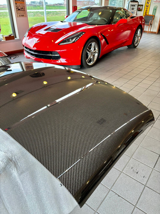 2020-up C8 Carbon Fiber Roof Panel Complete