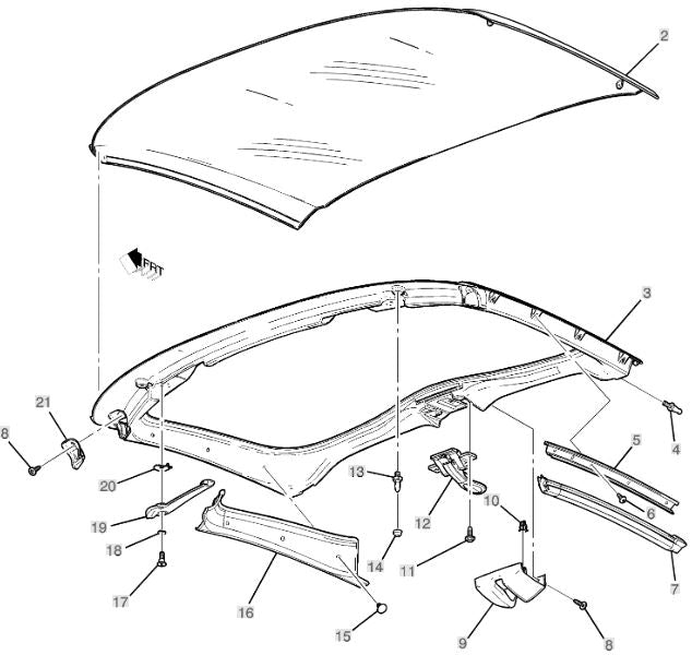 14-19 C7 Corvette Rubber Roof Grommet Shim/ Front Locating Pin/ Ea. GM#22994154