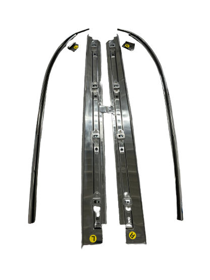'77 only Corvette 6 pc T-Top Trim Set Stainless