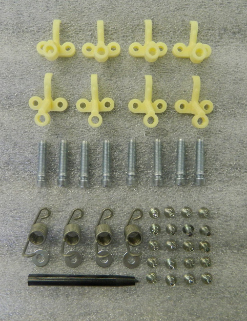 Correct 58-62 Corvette Headlight Adjuster & spring Kit w Rivets and setting tool