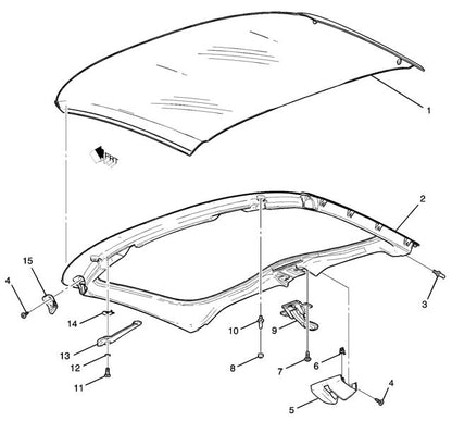 2020-up C8 Corvette Passenger Side Front Latch Handle For Removable Roof Panels GM#84835941